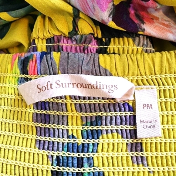 Soft Surroundings Maise Floral Square Neck Maxi Dress Size PM - Picture 7 of 7